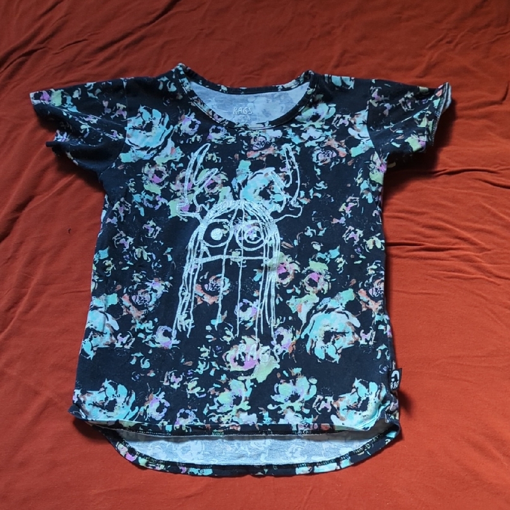 Rags to Raches Black Floral Tee